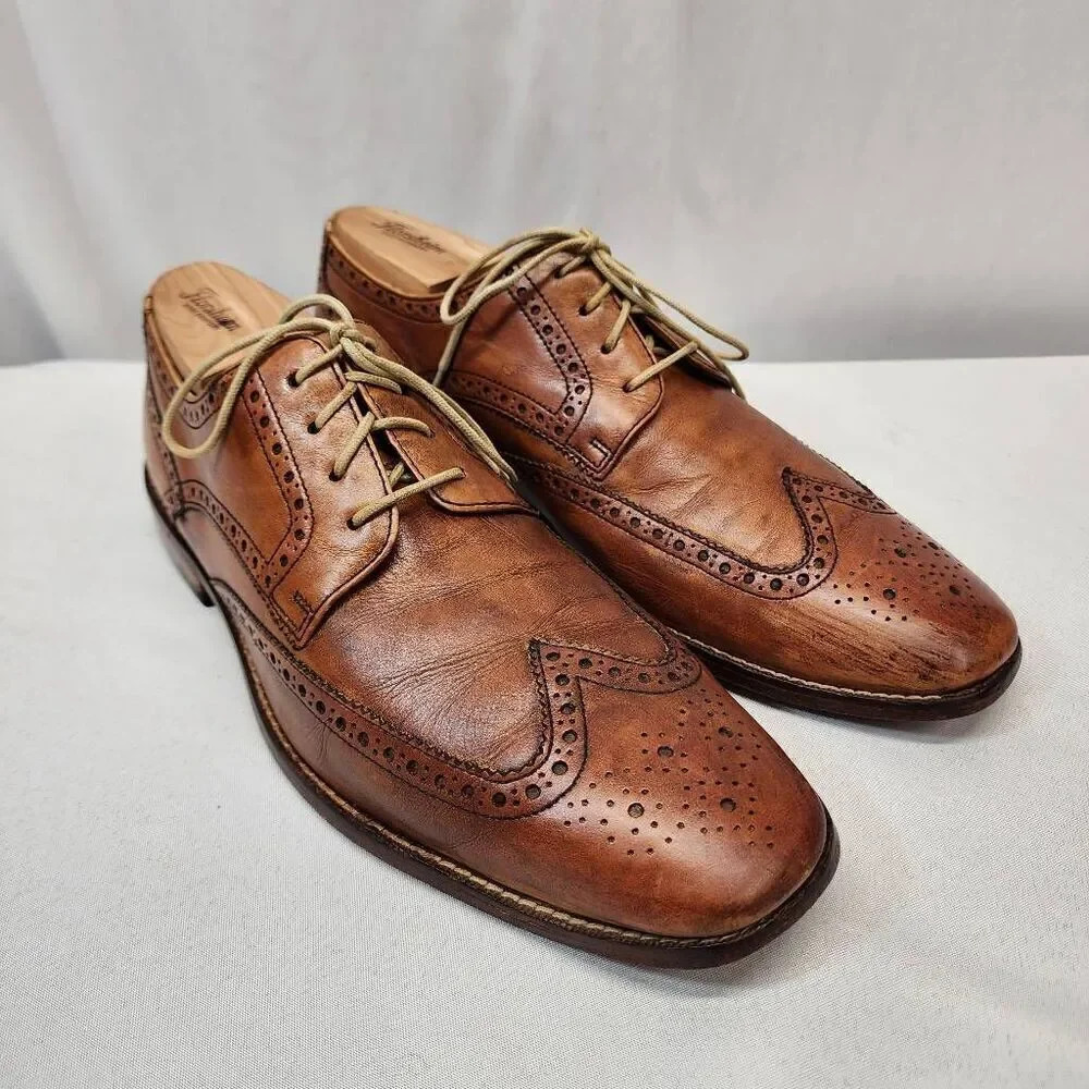 Cole Haan Morris Wingtip Oxford Men's Dress Shoe Size 10.5 M Brown Lace-up